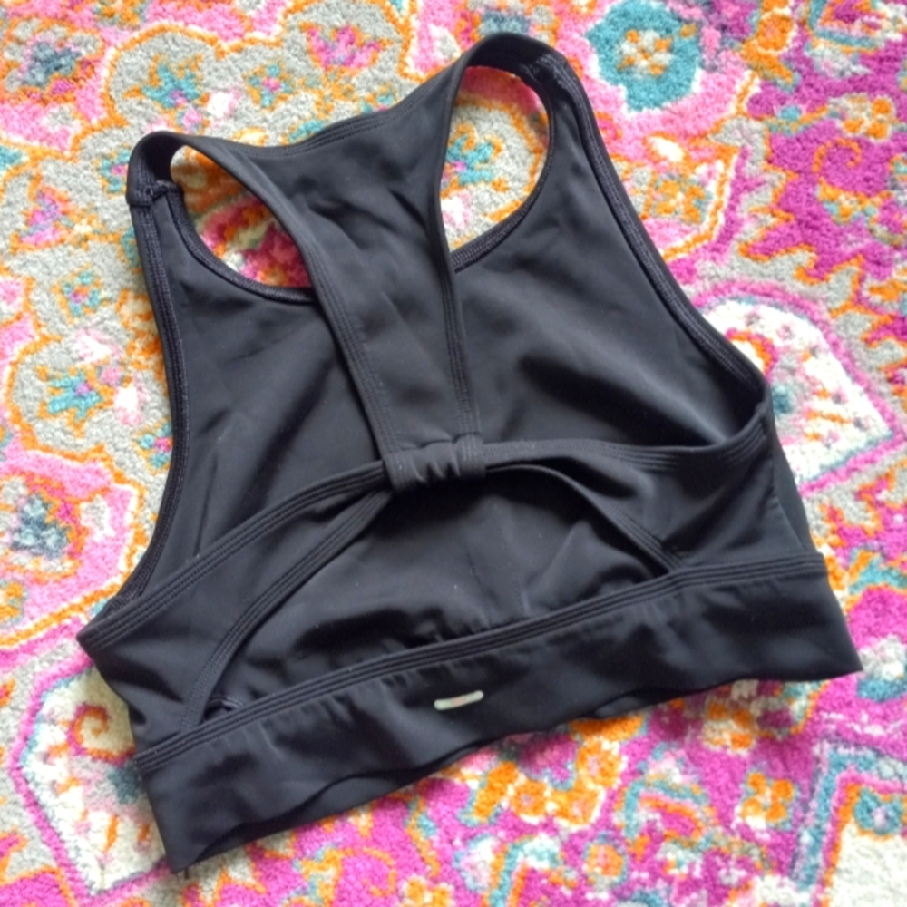 AERIE chill. play. move. black sports bra